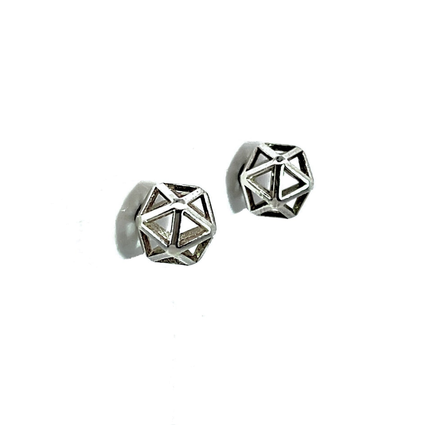 Sterling Silver Isohedron Studs