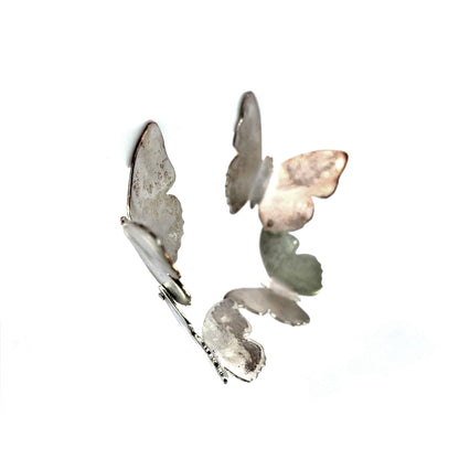 Sterling Silver Double Butterfly Earring Studs