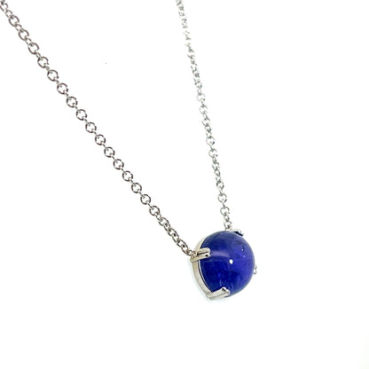 Tanzanite Necklace with 18k White Gold Chain