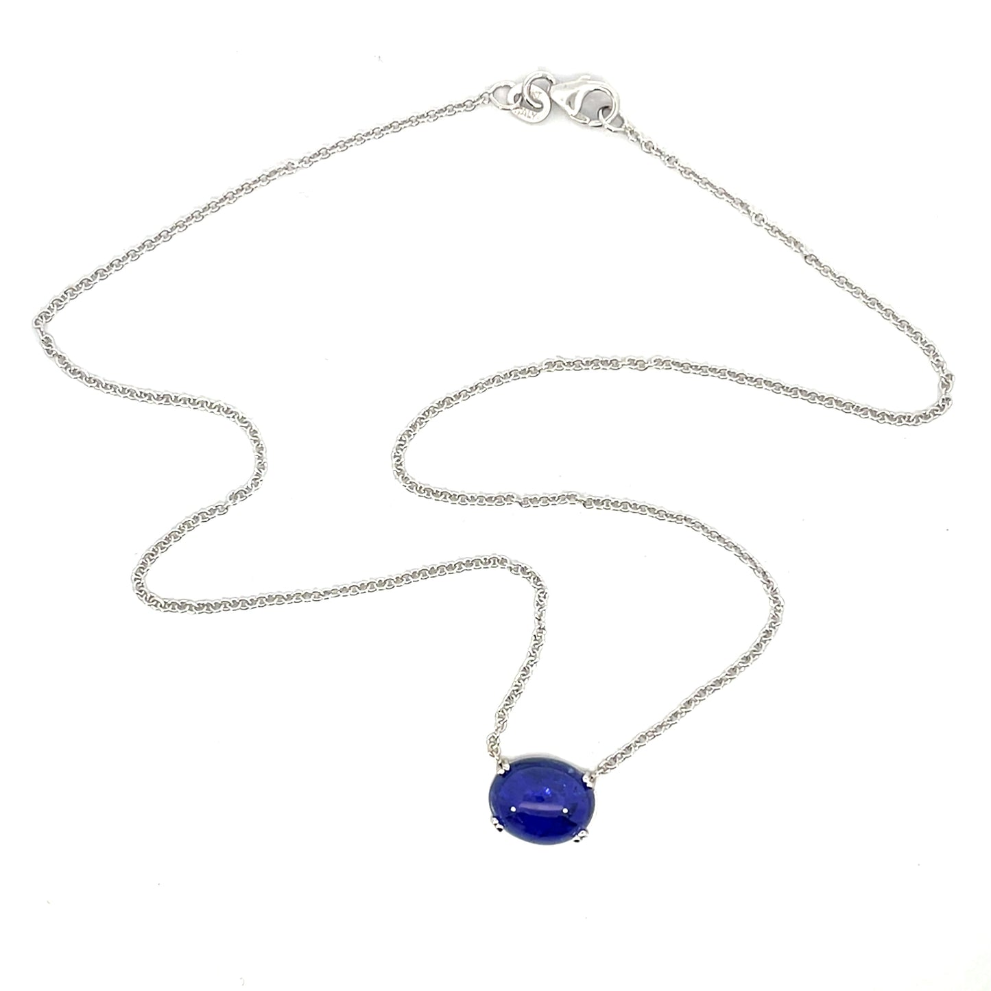 Tanzanite Necklace with 18k White Gold Chain