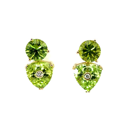 18k Yellow Gold Peridot Torus Earring Jackets