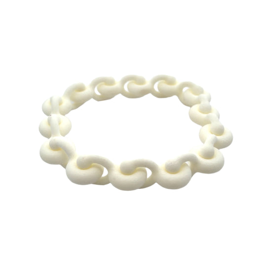 Large White Nylon Link Bracelet