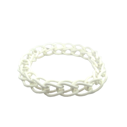 White Nylon Thin Link Bracelet