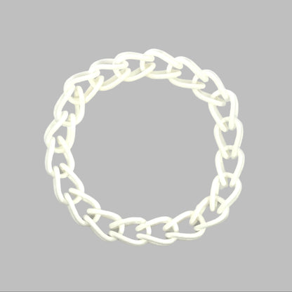 White Nylon Thin Link Bracelet