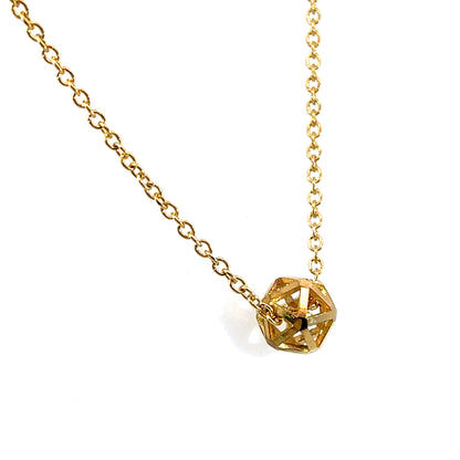 18k Yellow Gold Plated Petite Isohedron Necklace