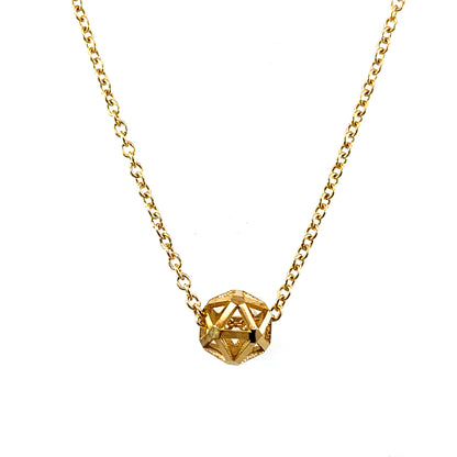 18k Yellow Gold Plated Petite Isohedron Necklace