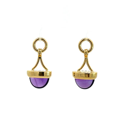 18k Yellow Gold Amethyst Arch Earring Jackets