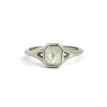 Cushion Shape Grey Rose Cut Diamond Ring