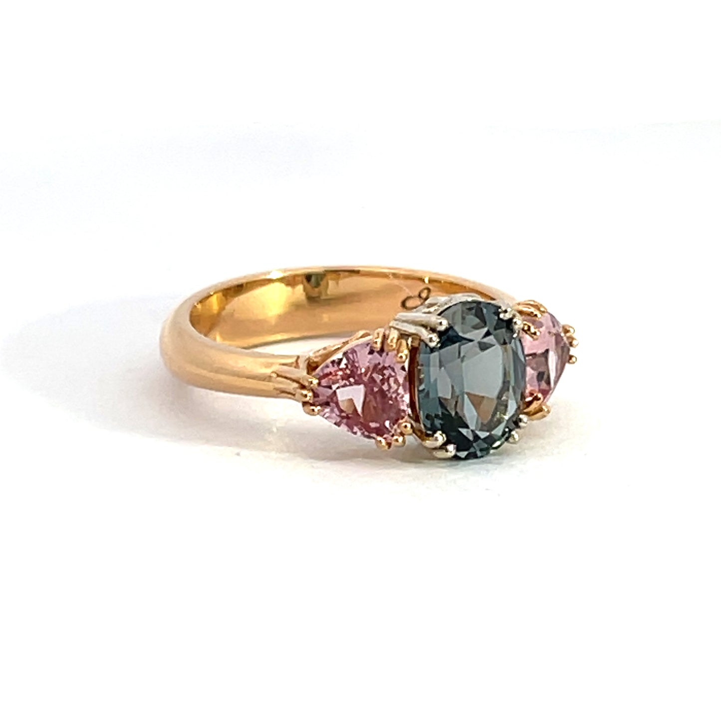 Grey Spinel and Lotus Garnet Ring