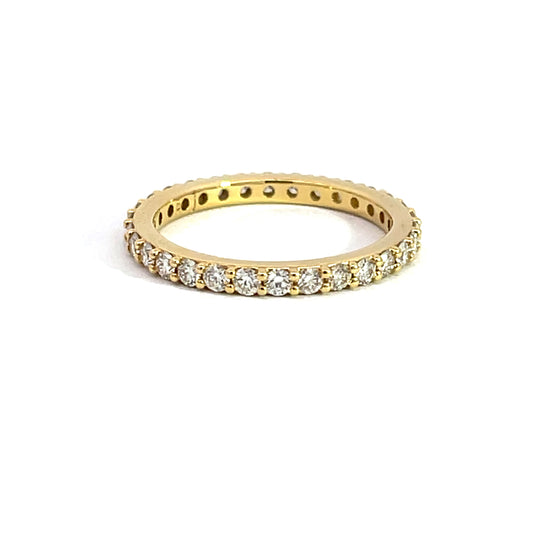 18k Yellow Gold Anniversary Band with 2mm Brown Diamonds