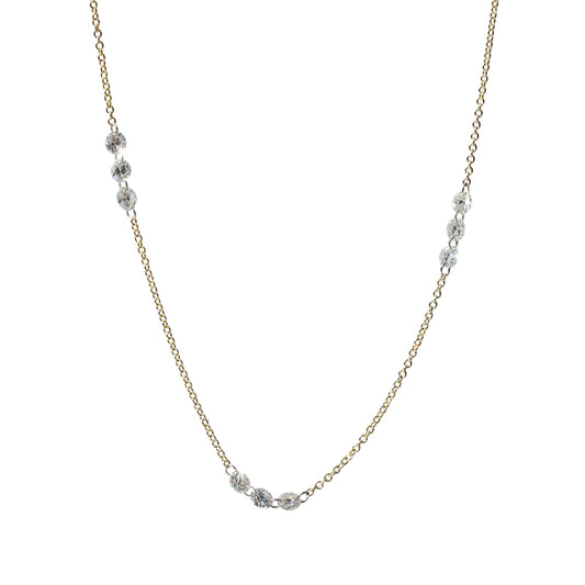Yellow Gold and Diamond Cable Chain Necklace