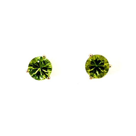 18k Yellow Gold Peridot Martini Head Studs