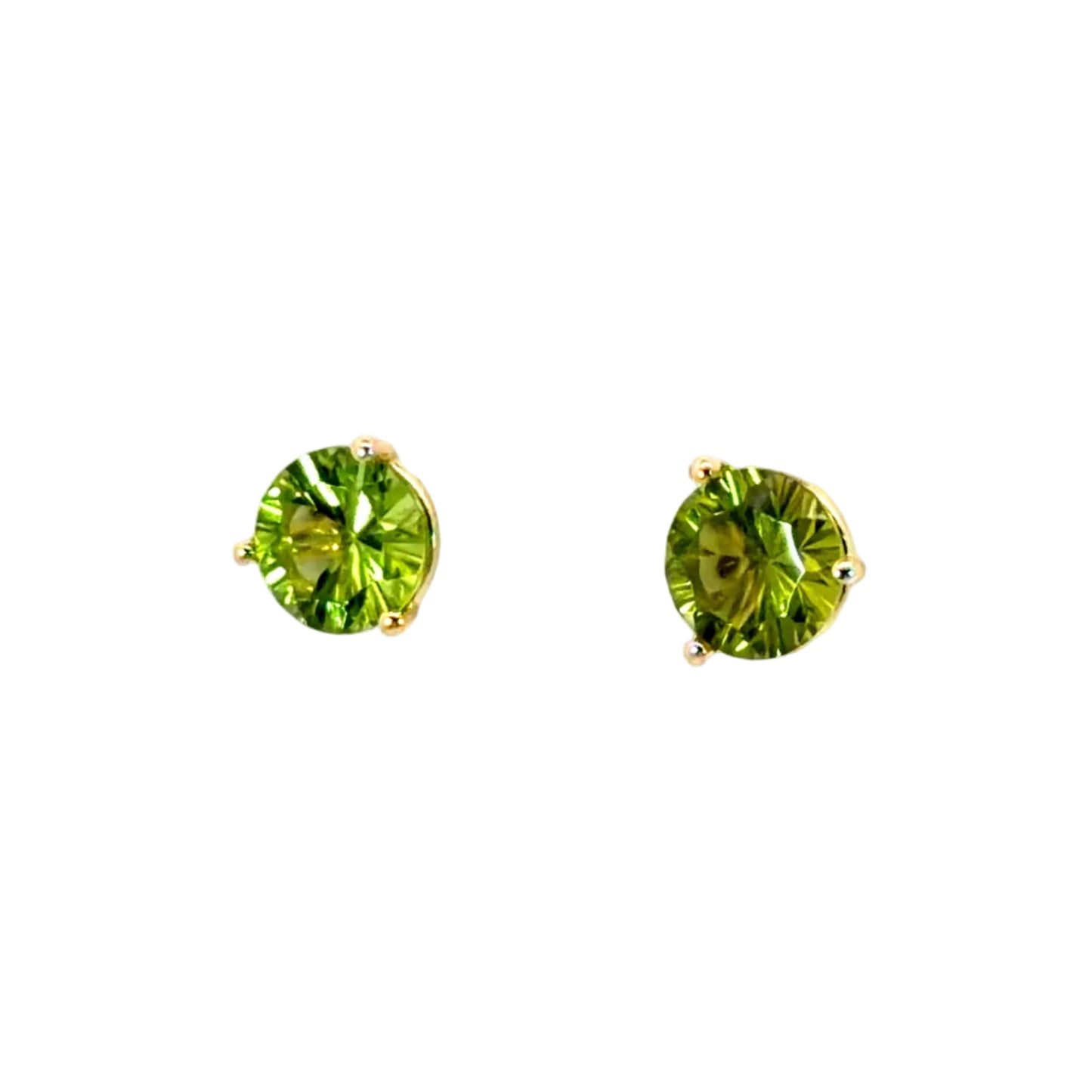 18k Yellow Gold Peridot Martini Head Studs