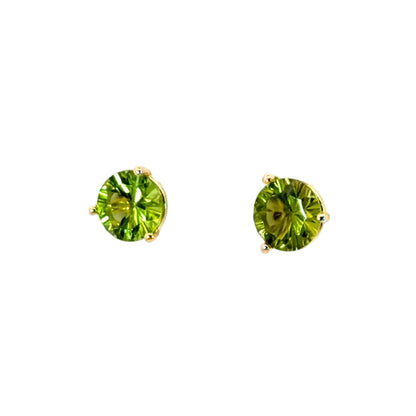 18k Yellow Gold Peridot Martini Head Studs