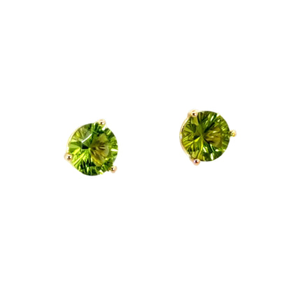 18k Yellow Gold Peridot Martini Head Studs