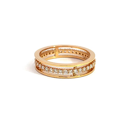 20k Rose Gold Champagne Diamond Floating Anniversary Band