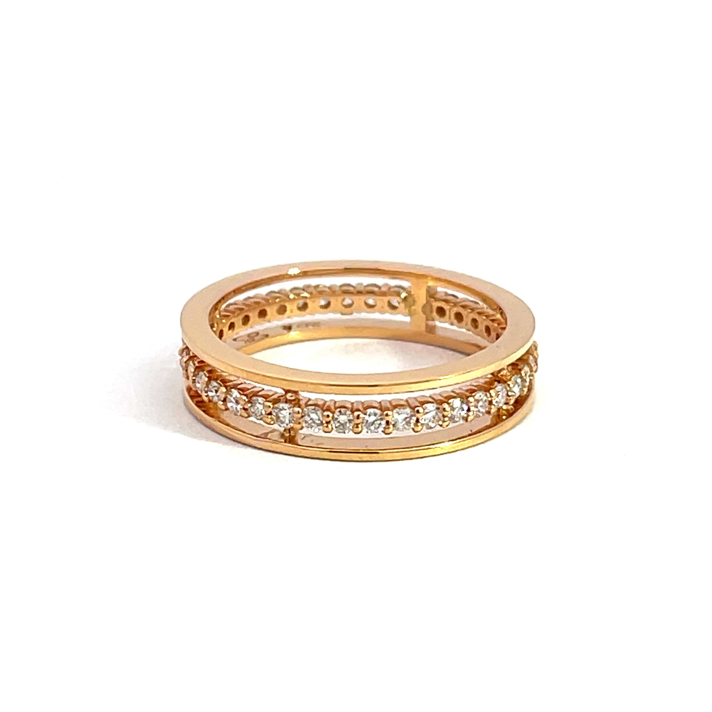 20k Rose Gold Champagne Diamond Floating Anniversary Band