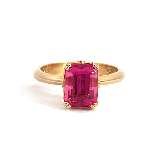 20k Rose Gold and Pink Tourmaline Ring