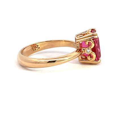 20k Rose Gold and Pink Tourmaline Ring