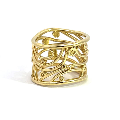 18k Yellow Gold Wide Klimt Ring