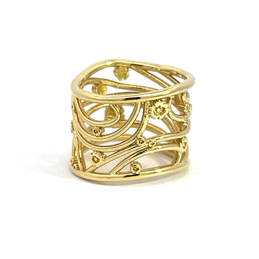 18k Yellow Gold Wide Klimt Ring