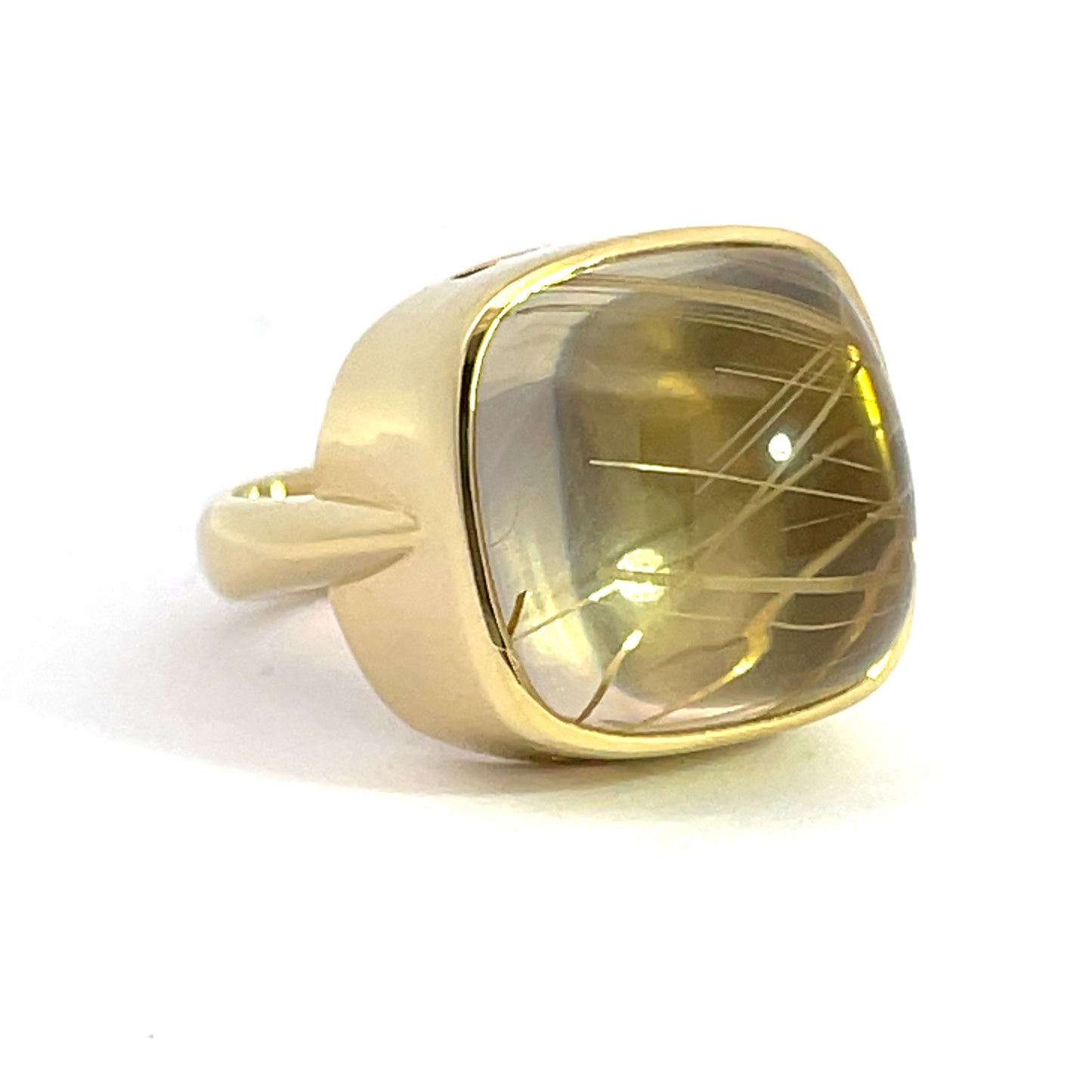 18k Yellow Gold Rutilated Quartz Ring