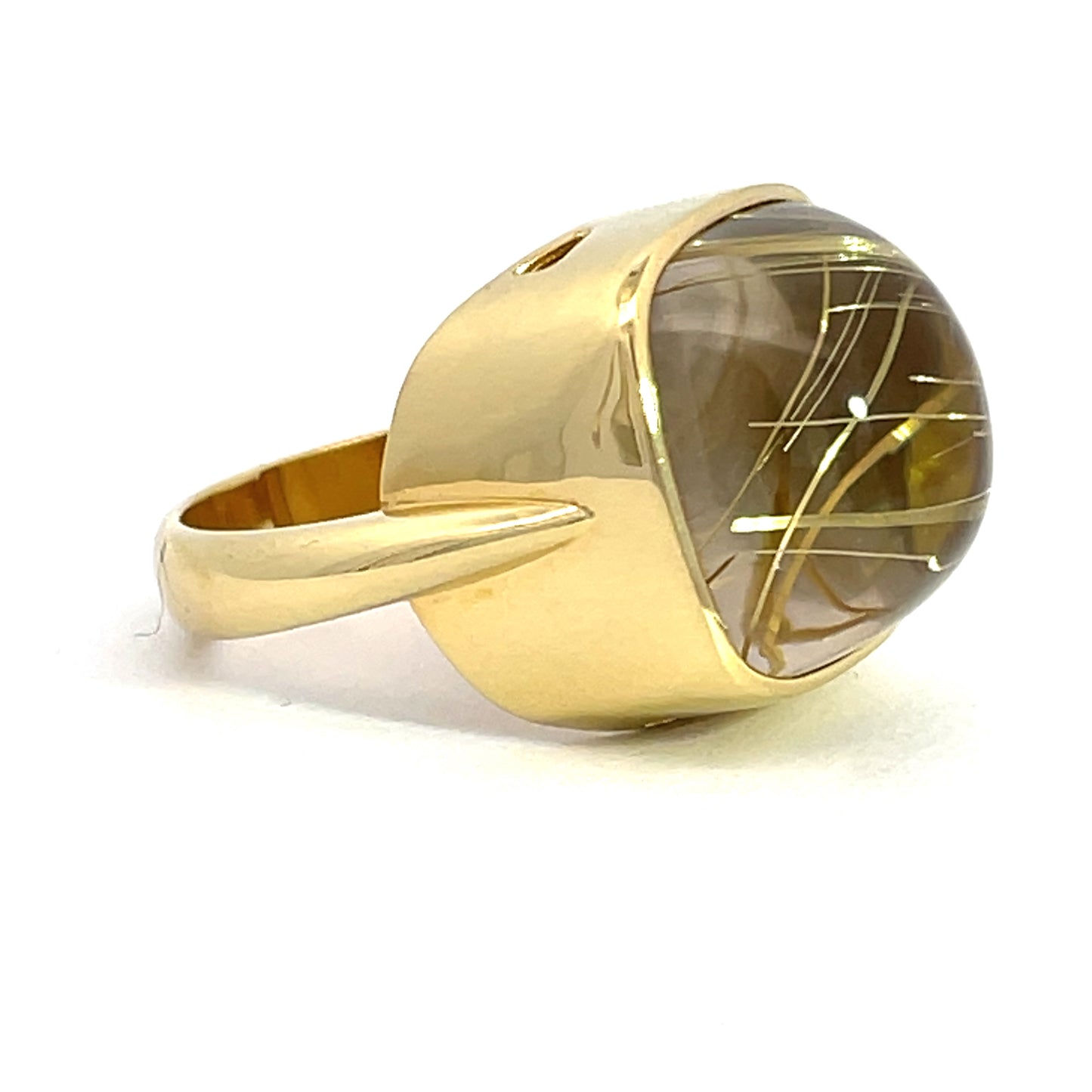 18k Yellow Gold Rutilated Quartz Ring