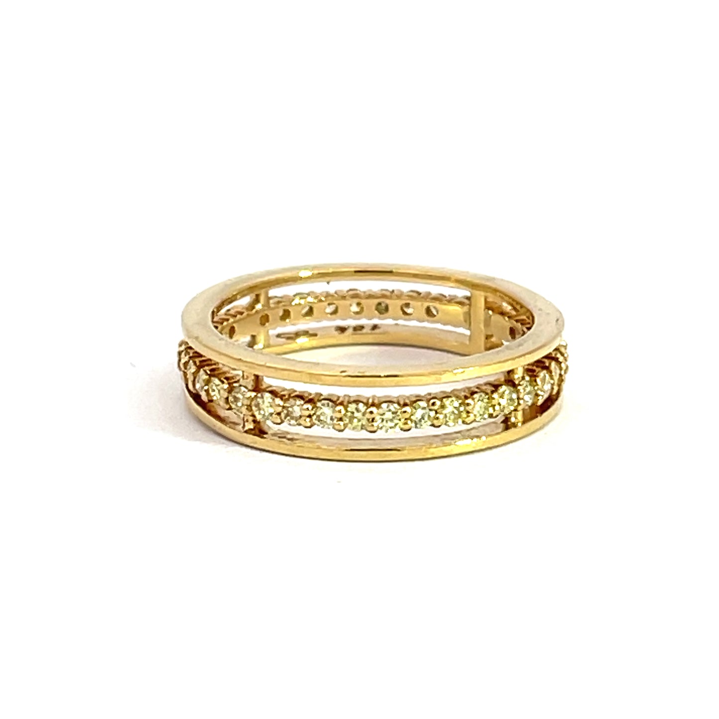 18k Yellow Gold and Yellow Diamond Floating Ring