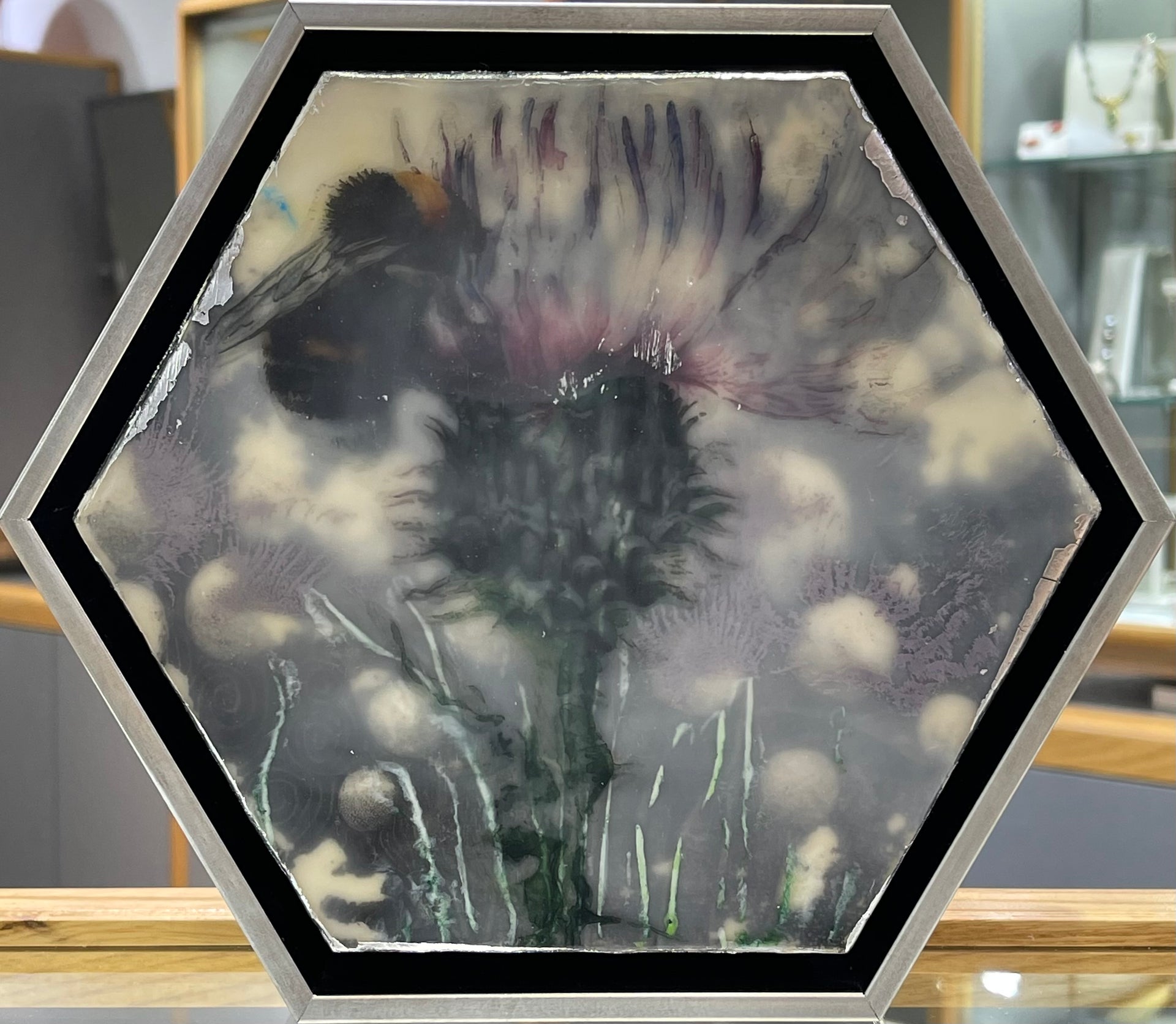 Thistle Encaustic Painting