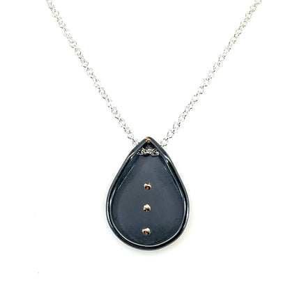 Oxidized Sterling Silver Medium Teardrop Loop Pendant