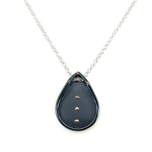 Oxidized Sterling Silver Medium Teardrop Loop Pendant