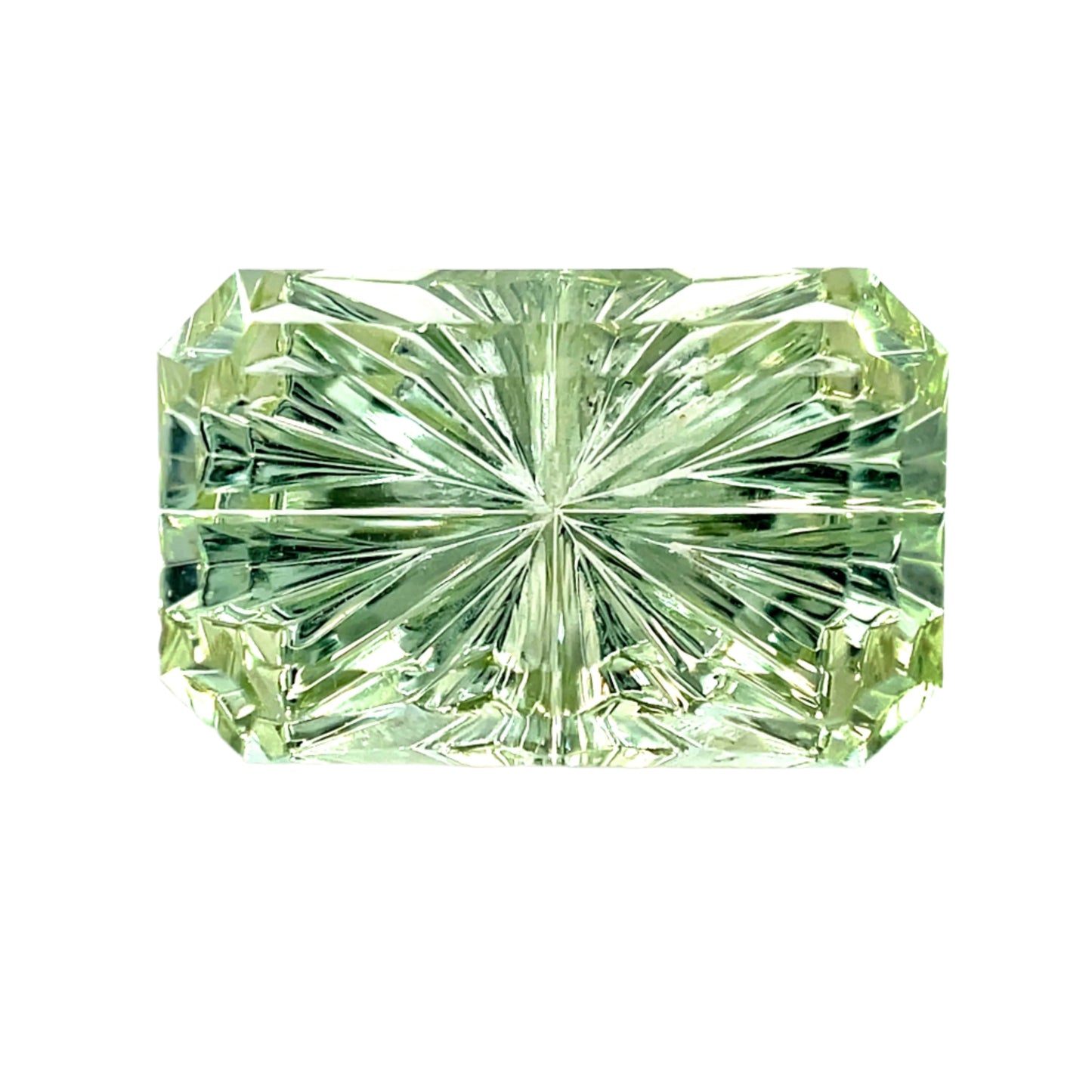 6.72 Carat Fancy Cut Rectangular Green Aquamarine