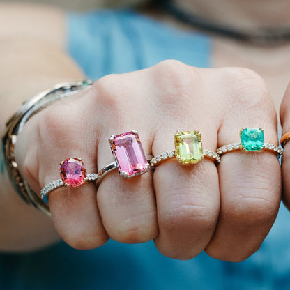 Red Spinel Two Toned White and Rose Gold Ring