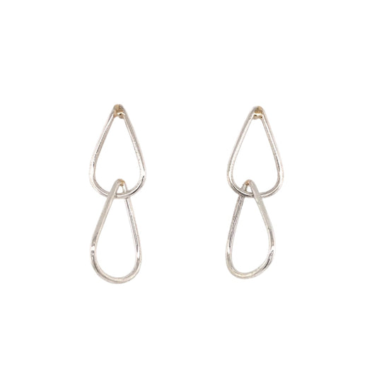 Sterling Silver and 14k Yellow Gold Teardrop Dangle Earrings