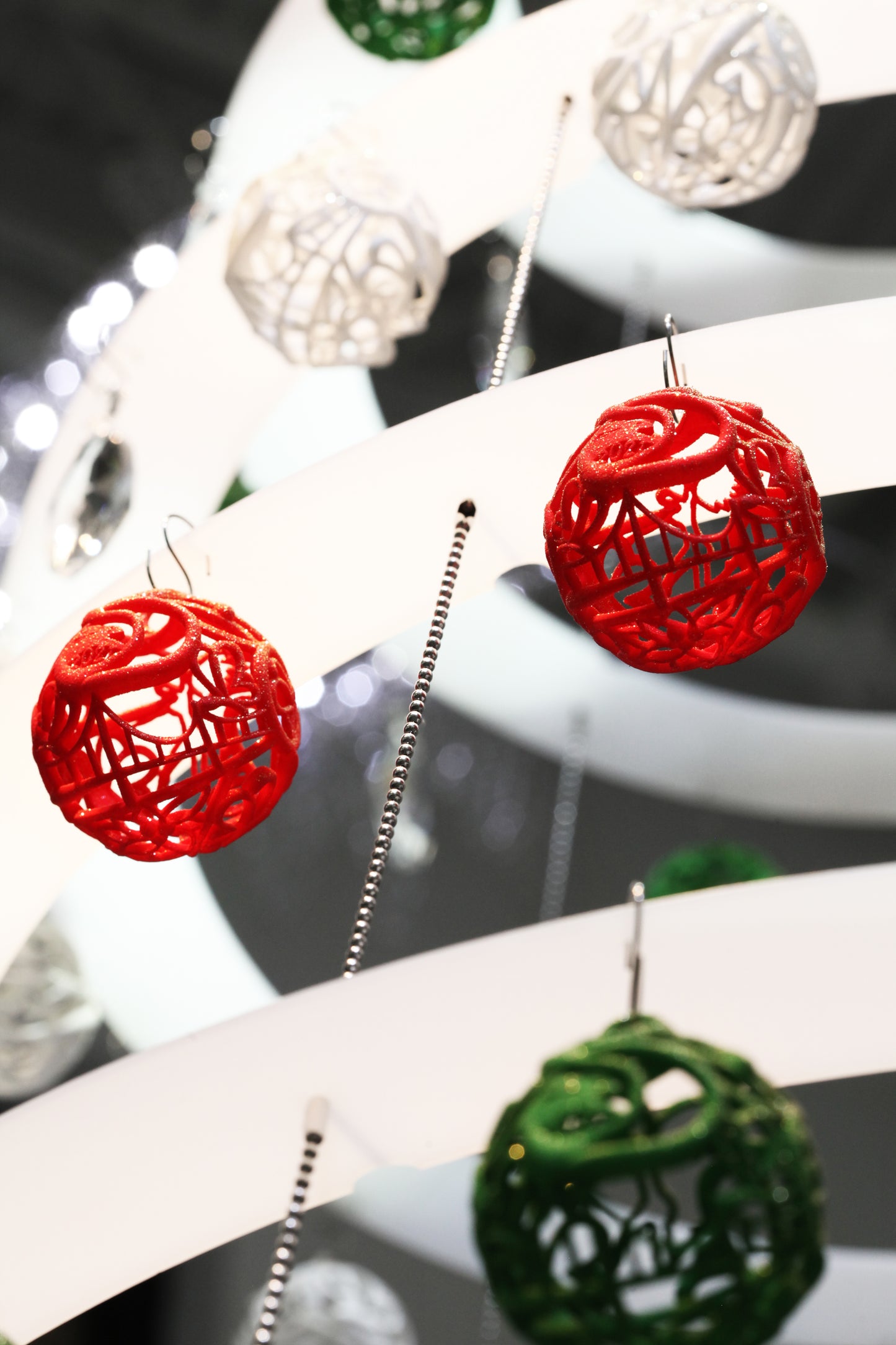 Greenville Sphere Ornament in White, Green or Red Nylon