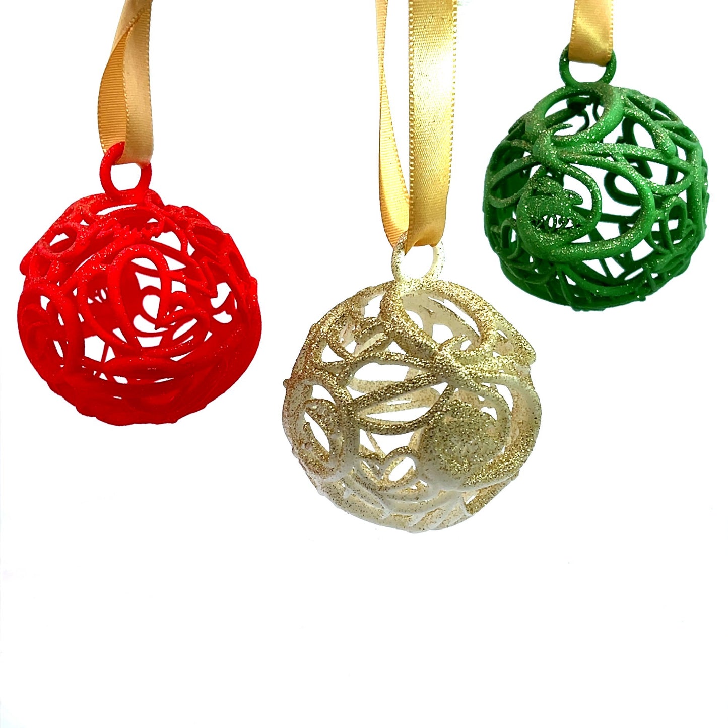 Greenville Sphere Ornament in White, Green or Red Nylon