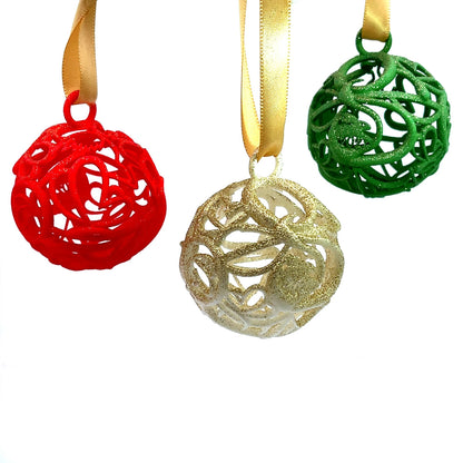 Greenville Sphere Ornament in White, Green or Red Nylon