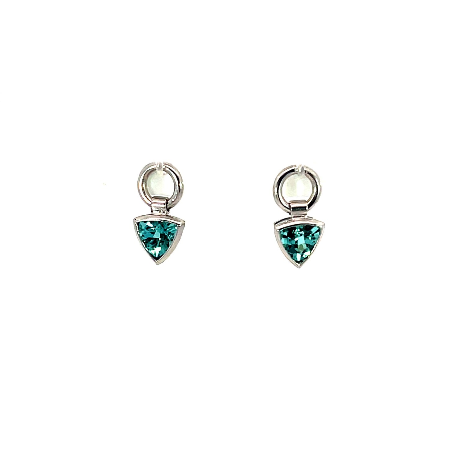 18k White Gold Blue Tourmaline Earring Jackets
