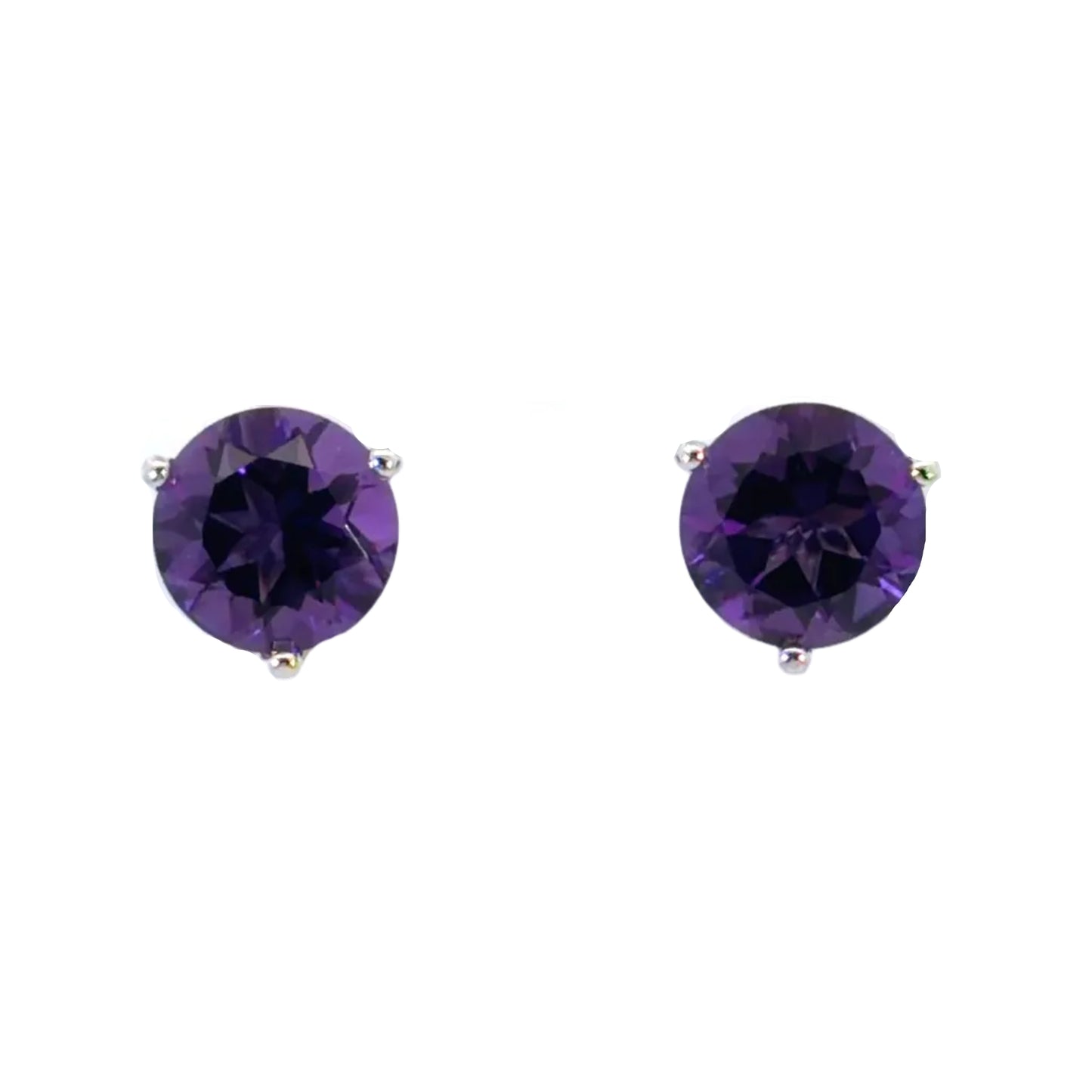 18k White Gold Amethyst Martini Head Studs
