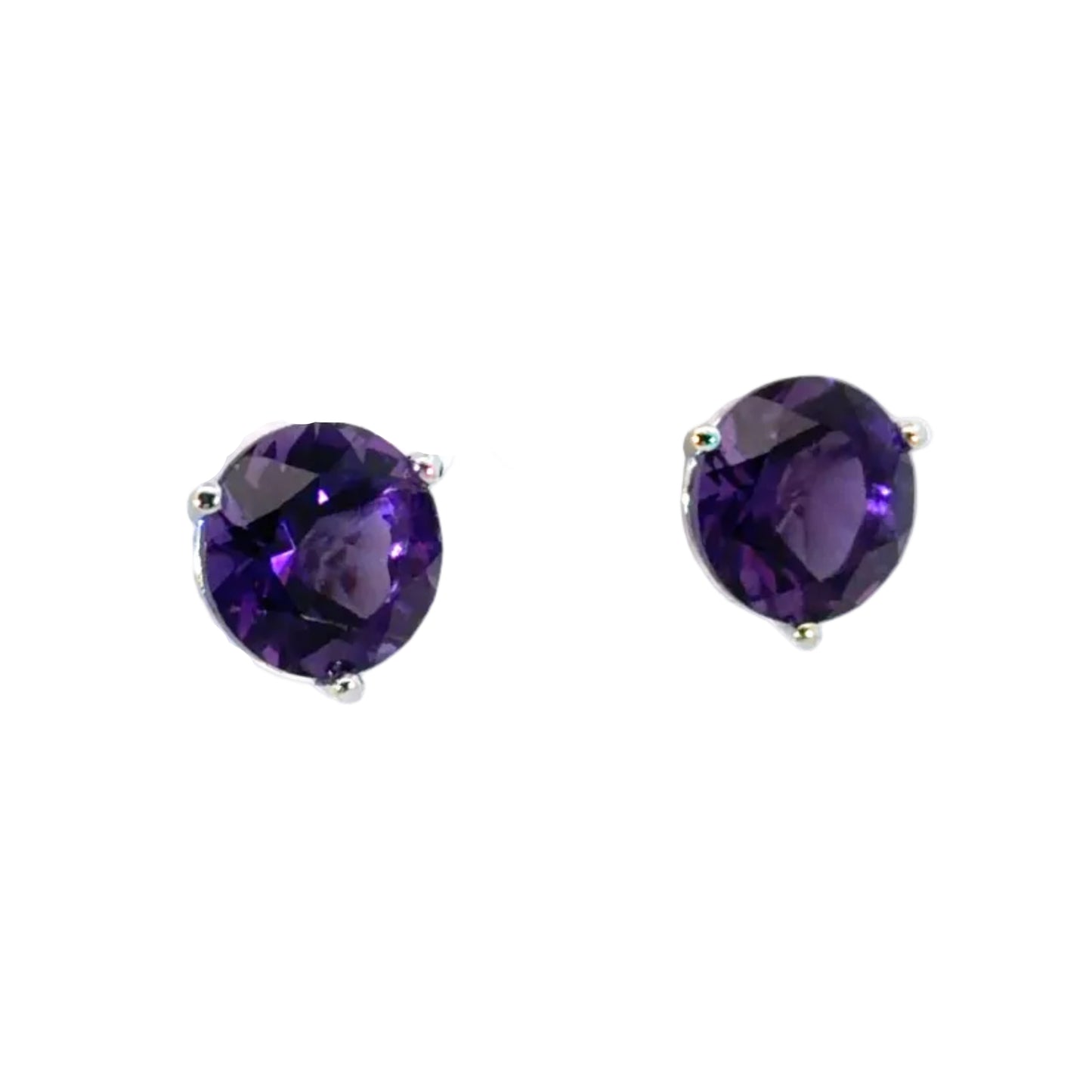 18k White Gold Amethyst Martini Head Studs