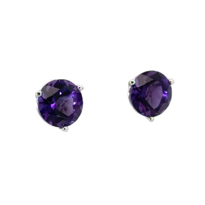 18k White Gold Amethyst Martini Head Studs