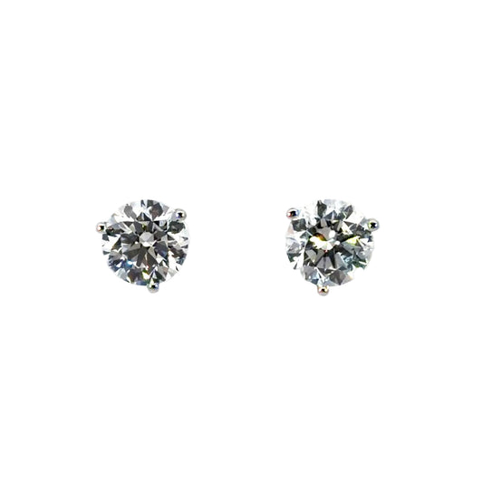 18k White Gold Lab Diamond Martini Head Studs