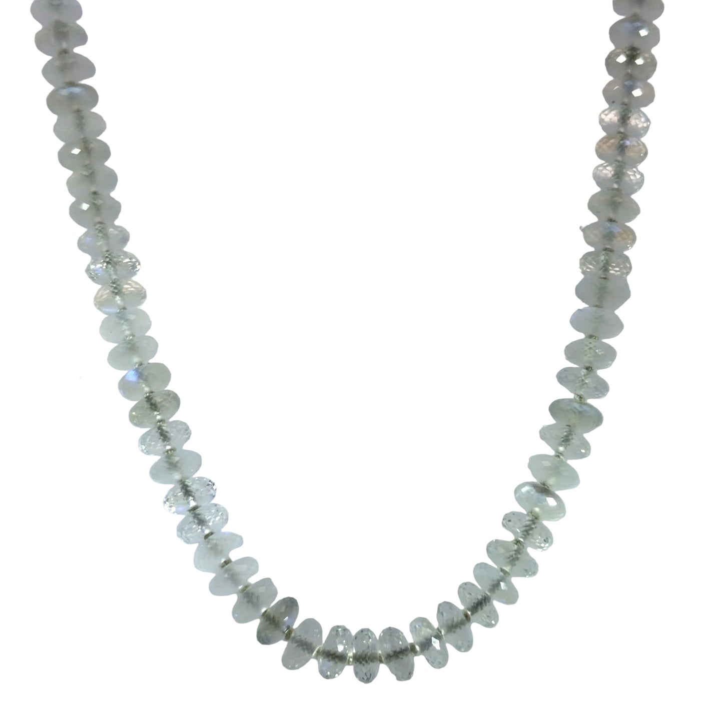 Faceted Moonstone Necklace with "Modullyn" 18k White Gold Ends