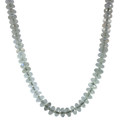 Faceted Moonstone Necklace with "Modullyn" 18k White Gold Ends