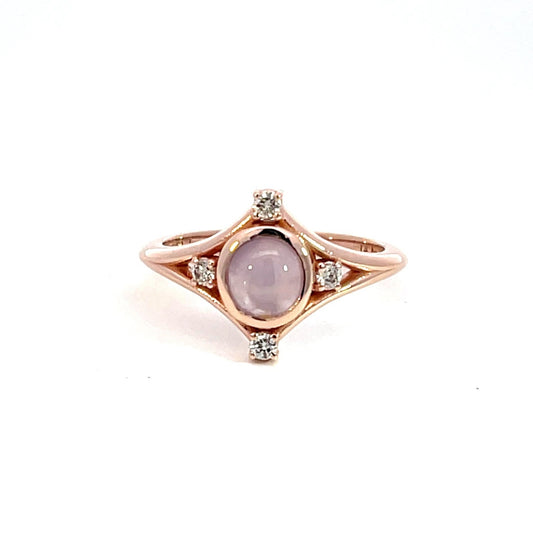 14k Rose Gold Pink Star Sapphire Ring