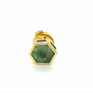 18k Yellow Gold and Emerald Lapel Pin