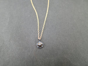 Oxidized Sterling Silver and 14k Gold Pentagon Necklace