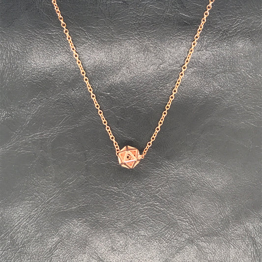 Petite Rose Gold Plated Isohedron on 16" Rose Gold Filled Chain