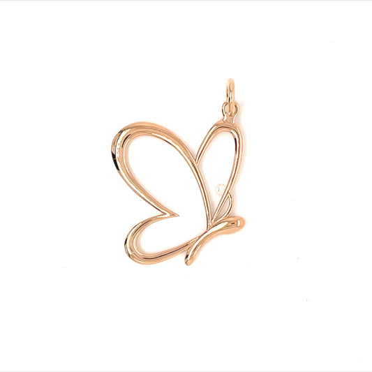 Large 18k Rose Gold Butterfly Pendant