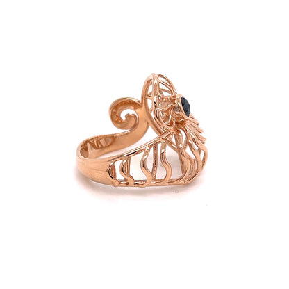 18k Rose Gold Black Diamond Ammonite Ring